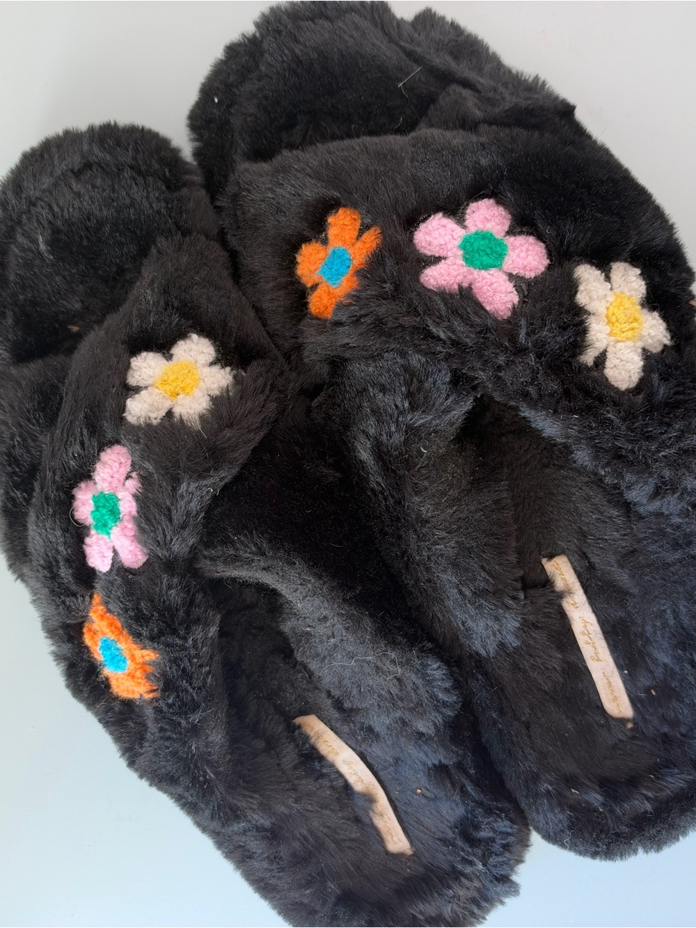 Black Fuzzy slipper